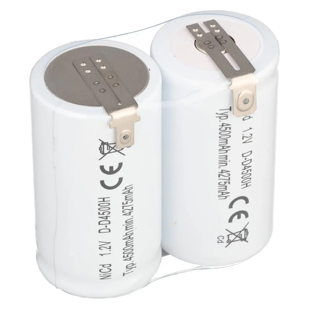 XCell Notleuchtenakku NiCd 2,4V 4500mAh F1x2 Mono D mit Faston-Anschluss passend für 2,4 V Akku