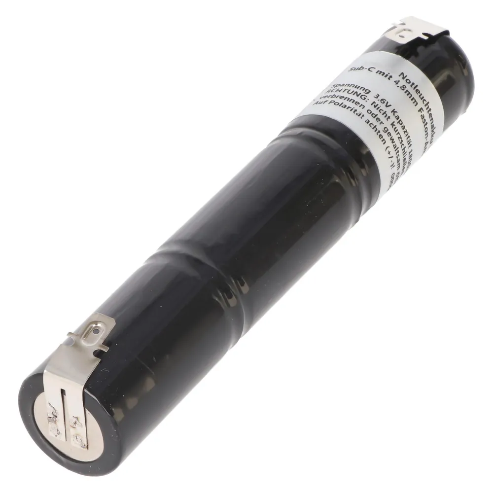 XCell Notleuchtenakku NiCd 3,6V 1800mAh L1x3 Sub-C mit 4,8mm Faston-Anschluss