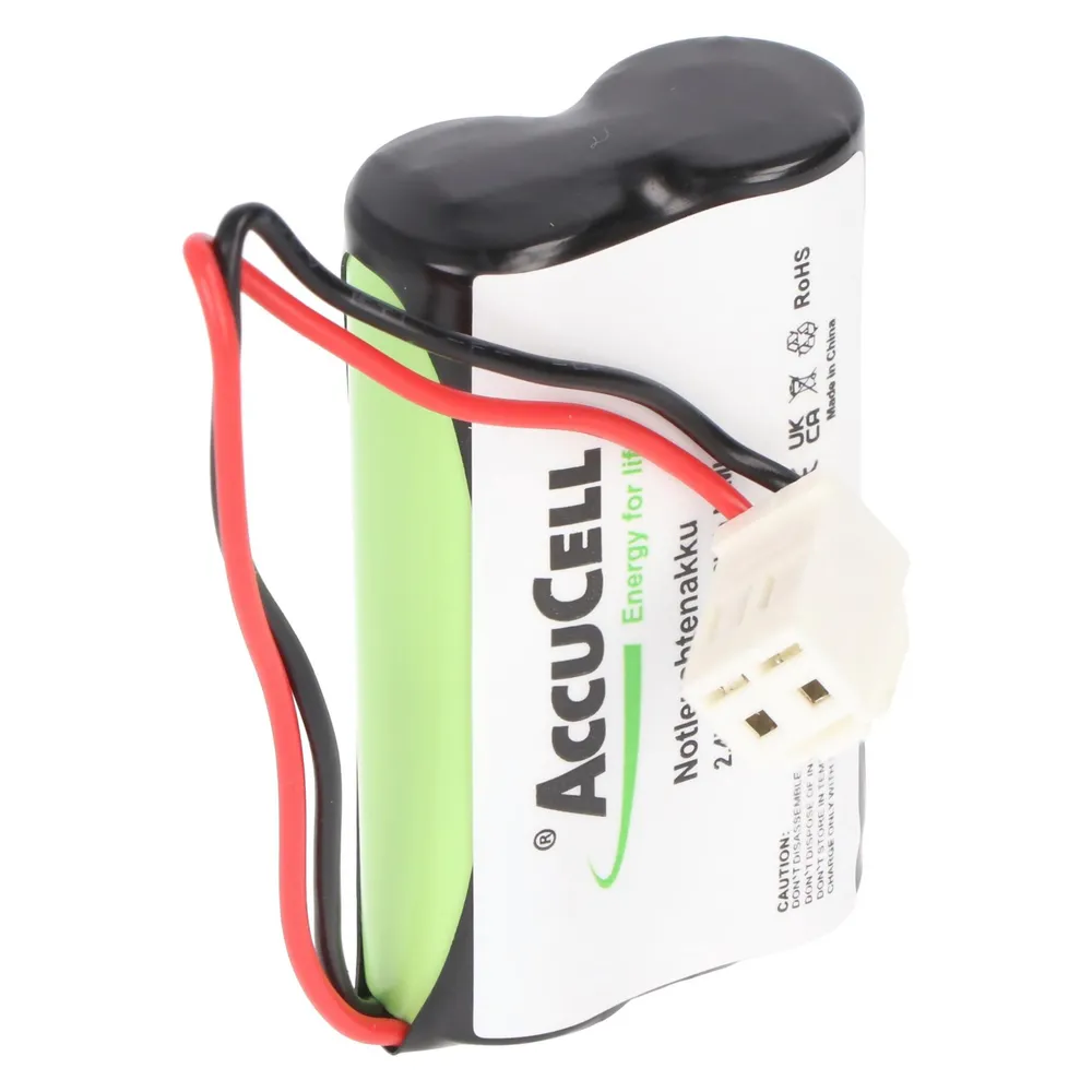 XCell Notleuchtenakku NiMH 2,4V 1500mAh F1x2 Mignon mit 100mm Kabel ersetzt ABB 11190038V/55