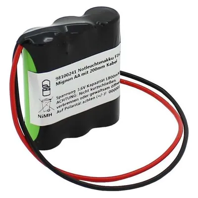 XCell Notleuchtenakku NiMH 3,6V 1800mAh F1x3 Mignon AA mit 200mm Kabel