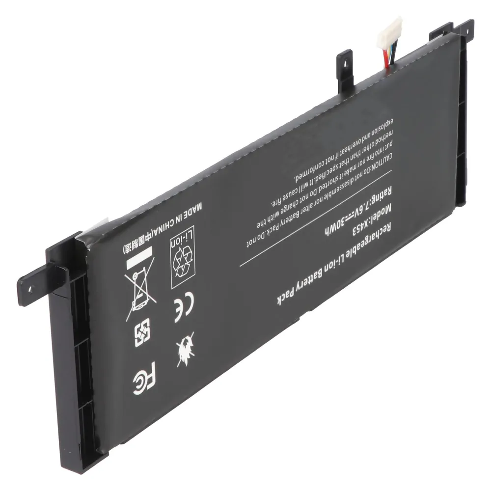 XCell Akku passend für ASUS X453, X553, Li-Polymer, 7,6V, 5000mAh, 38,0Wh, built-in, ohne Werkzeug