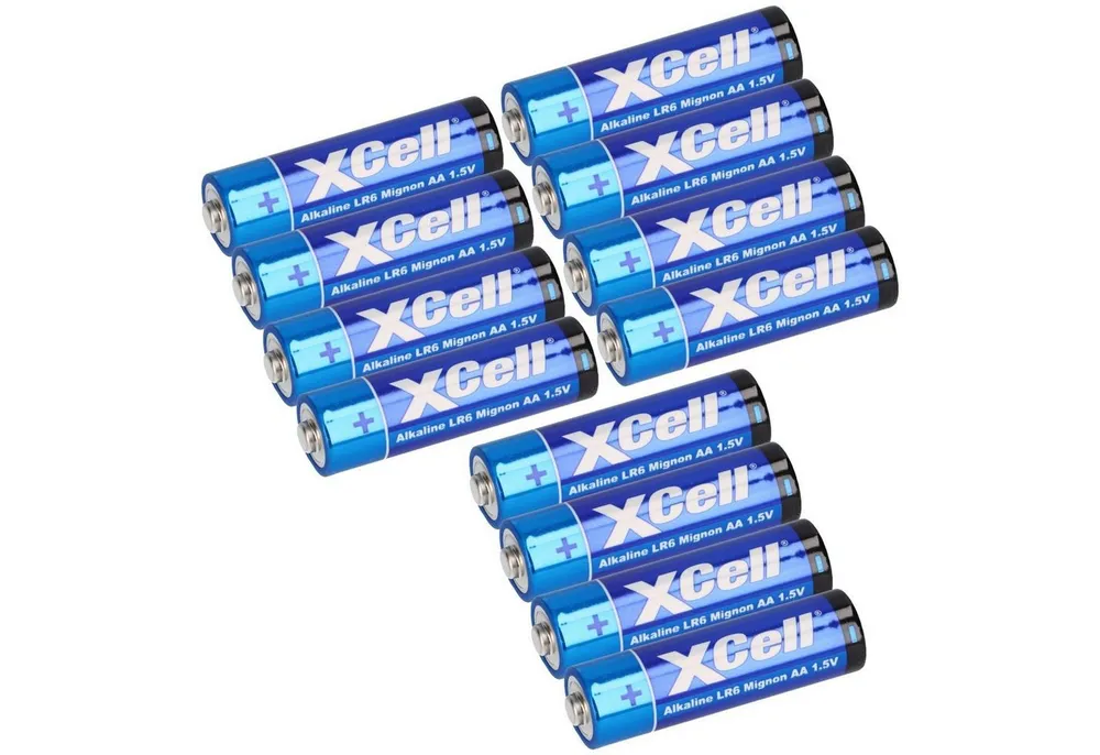 XCell 12x XCell 3x 4er Folie AA LR6 Mignon Super Alkaline Batterie Batterie