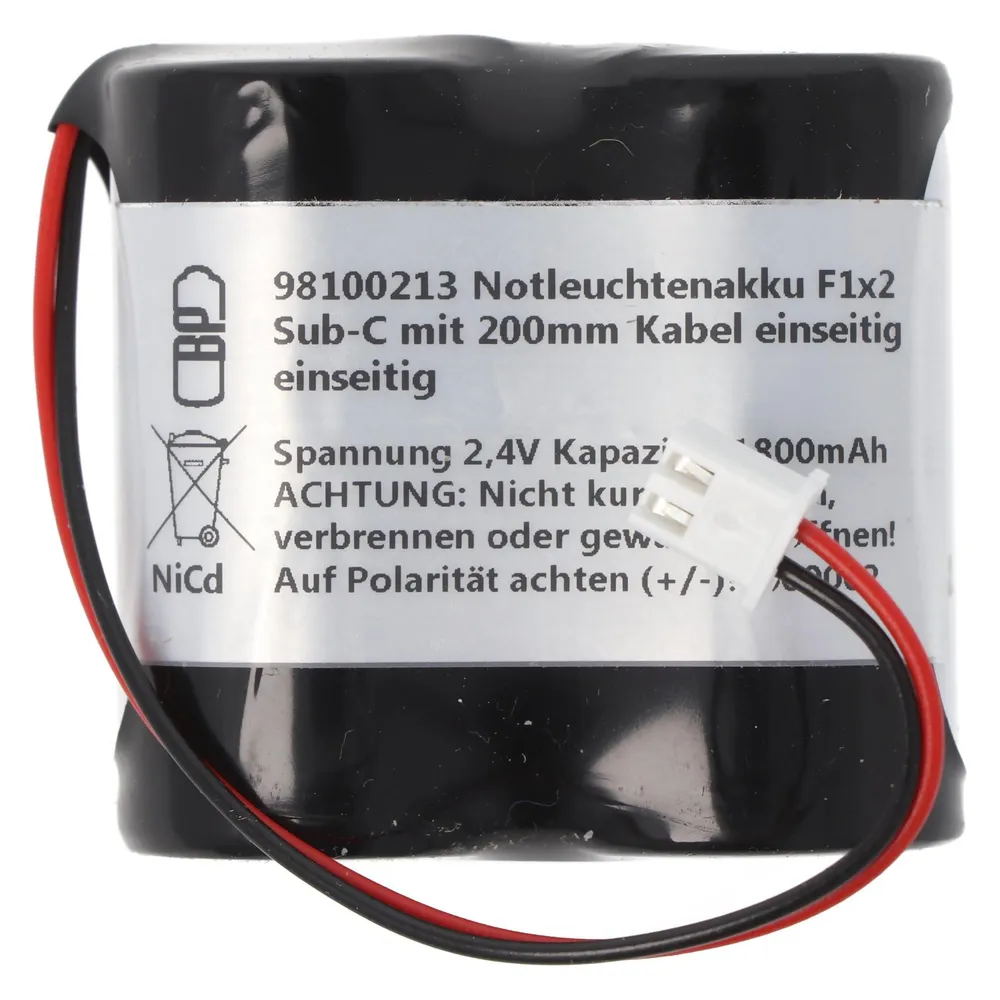 XCell 2,4 Volt Akkupack passend für Esylux Typ AS1800/2,4, Akkupack mit Kabel und Stecker