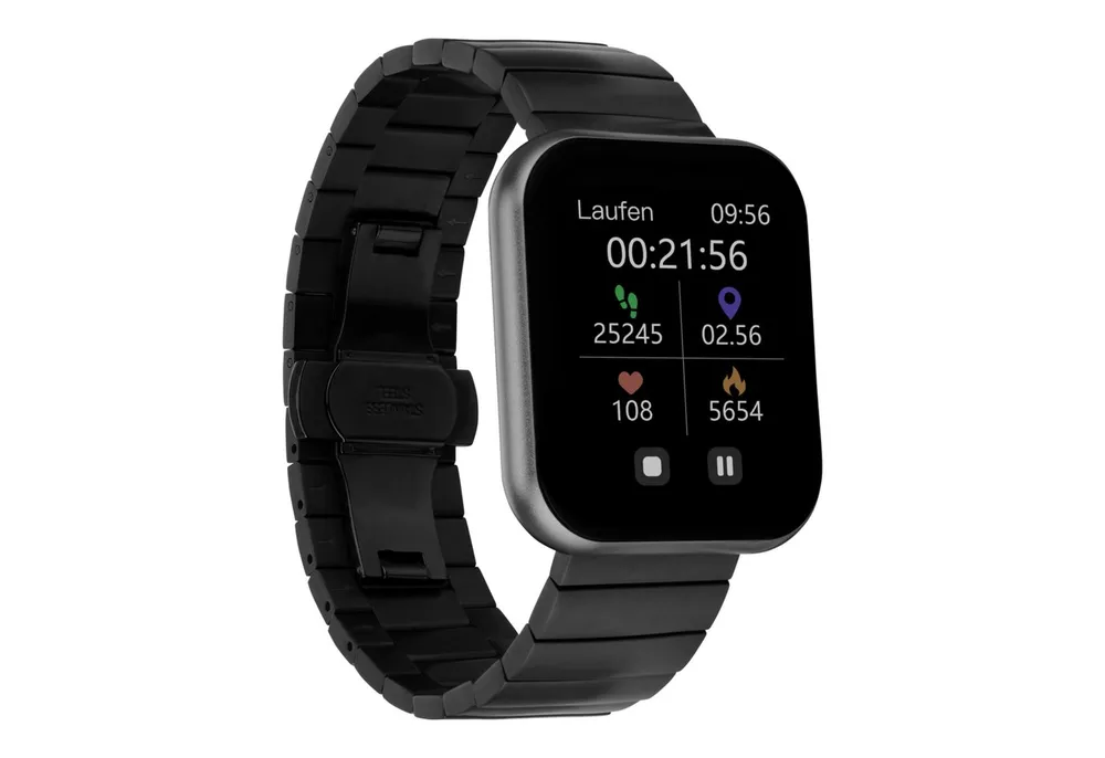 XCOAST IVE-2 Smartwatch (BxLxH: 3,8x4,4x1,1 cm/1,19 Zoll), 1-tlg., über 100 verschiedene Ziffernblätter, Nachrichtenanzeige, 7 Tage Akku, Blutdruck, Puls, Blutsauerstoff, Kalorien, 21 Sportmodi, Schlafmonitor