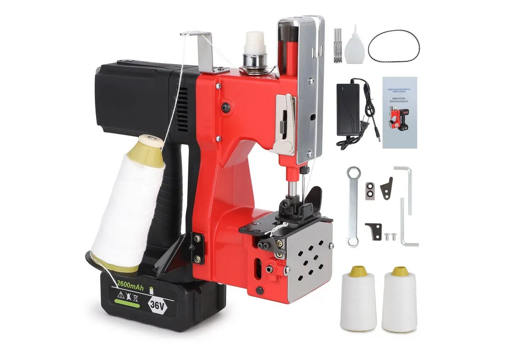 XERSEK Nähmaschine 2.6Ah Akku Sacknähmaschine Elektrisch Handnähmaschine Abdichtmaschine, 2Sek-Versiegelung, 22000rpm, 210W für Beutel Leder
