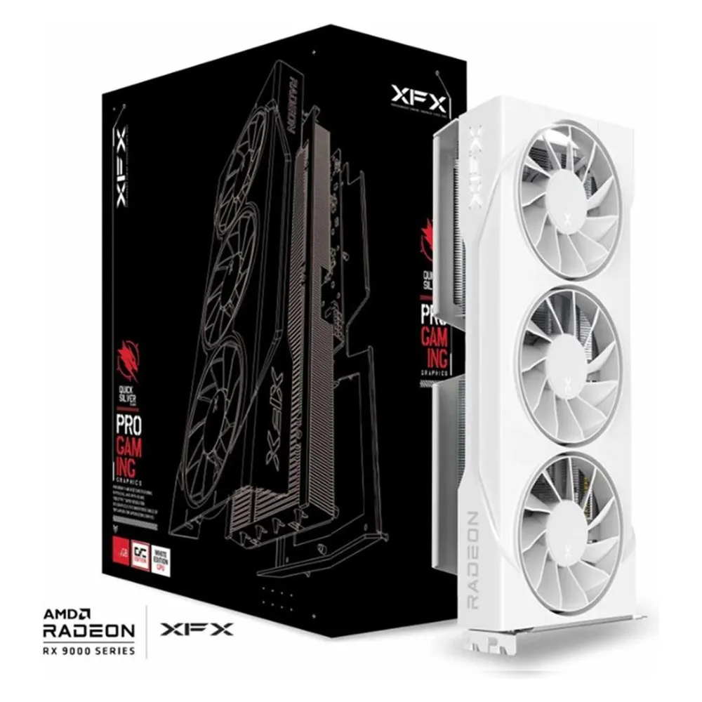 Tarjeta Gráfica XFX Radeon RX 9060 XT SWIFT OC 16GB GDDR6 White Triple Fan