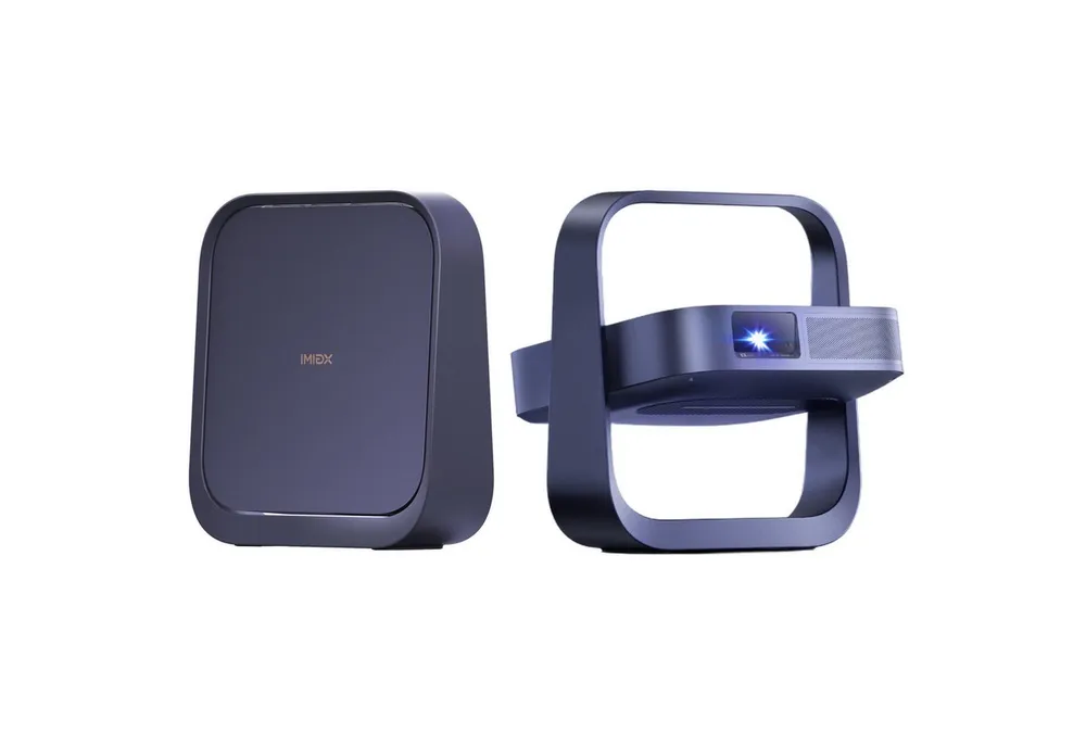 XGIMI XGIMI Elfin Flip Laser Portable Beamer, 1080P, 1600 ISO Lumens, GTV DLP-Beamer (Dynamic Contrast Ratio: 10,000:1, 1920 x1080 (1080P) px, RGB-Triple-Laser, Google TV mit integriertem Netflix)