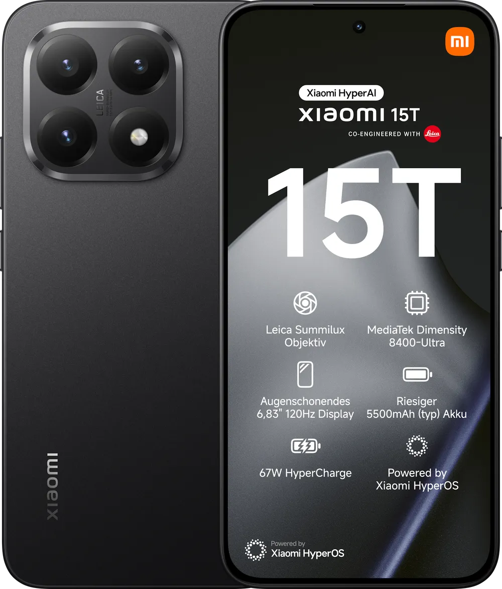 15T 12GB + 256GB Black Smartphone