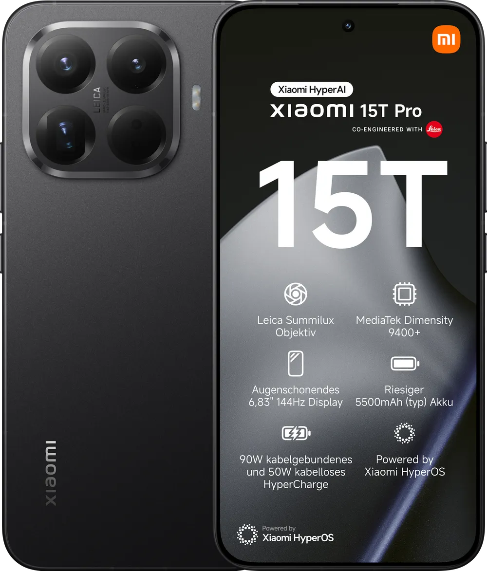 15T Pro 12GB + 512GB Black Smartphone