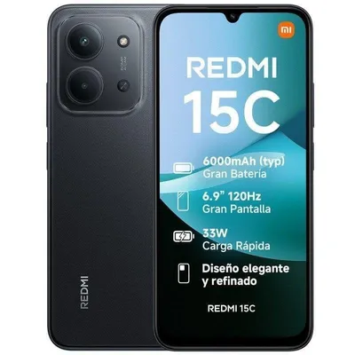 Xiaomi Redmi 15C 8GB 256GB 6.9" 120Hz 4G Dual SIM IP64 NFC 6000mAh 33W HyperOS Schwarz