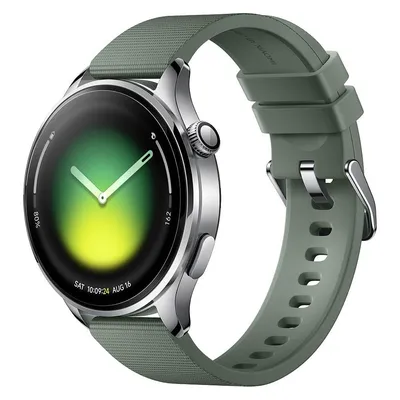 Xiaomi Watch 5 Bluetooth GPS NFC 47mm AMOLED Silber Armband Grün M 5ATM SpO2