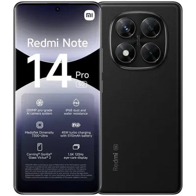 Xiaomi REDMI Note 14 Pro 5G 12GB 512GB 6.67" Schwarz Mitternacht