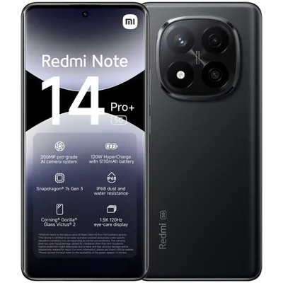 Xiaomi Redmi Note 14 Pro Plus 5G 8/256GB Midnight Black Entsperrte europäische Importversion