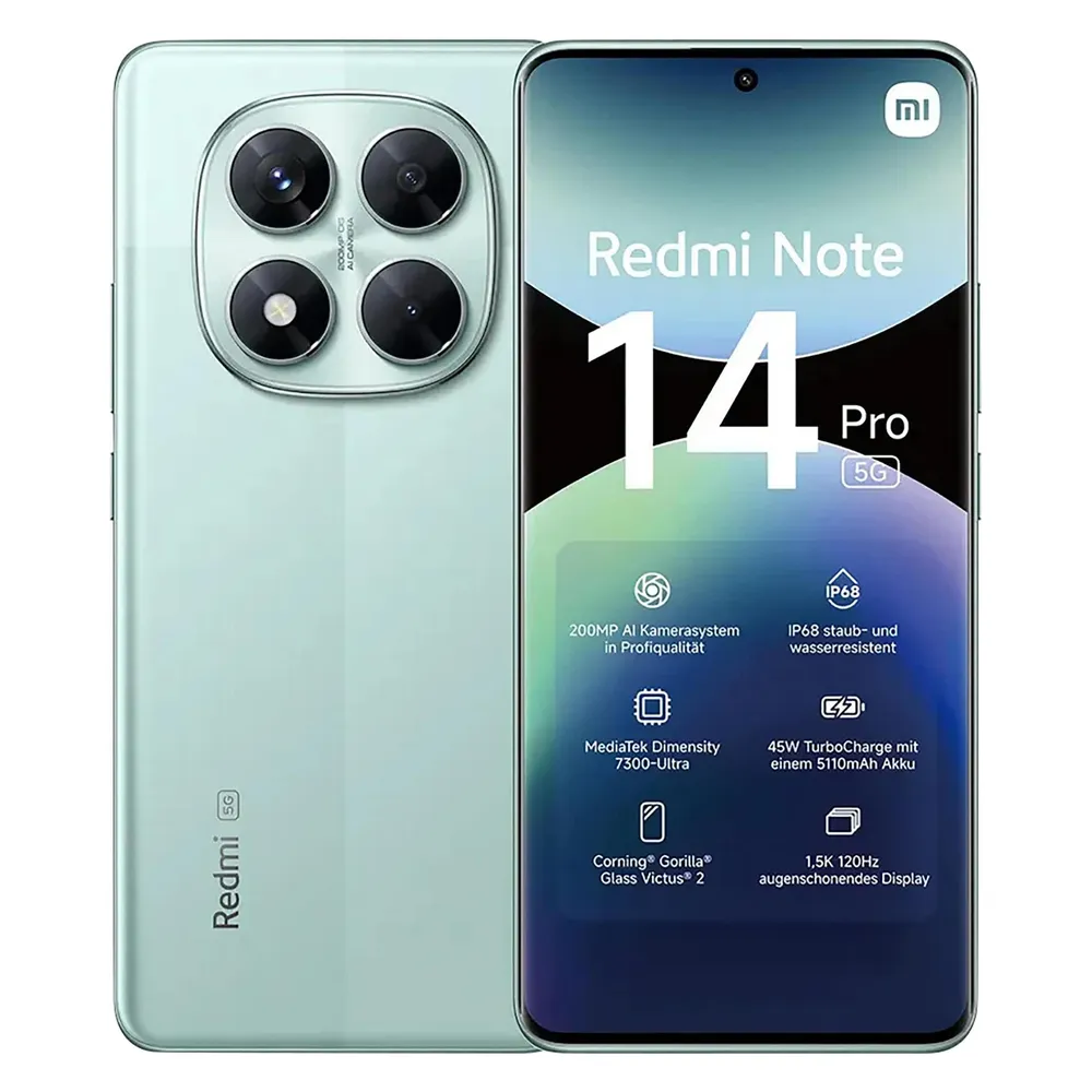 Xiaomi REDMI Note 14 Pro 5G 8GB 256GB 6.67" Grün Koralle