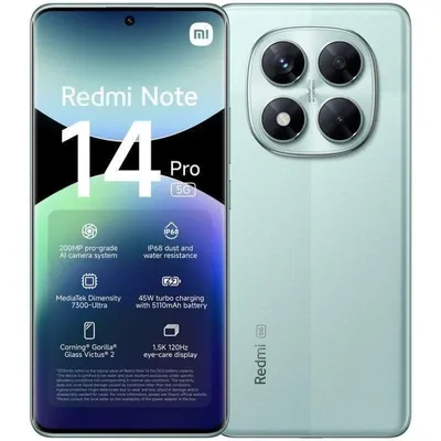 Xiaomi REDMI Note 14 Pro 5G 12GB 512GB 6.67" Grün Koralle