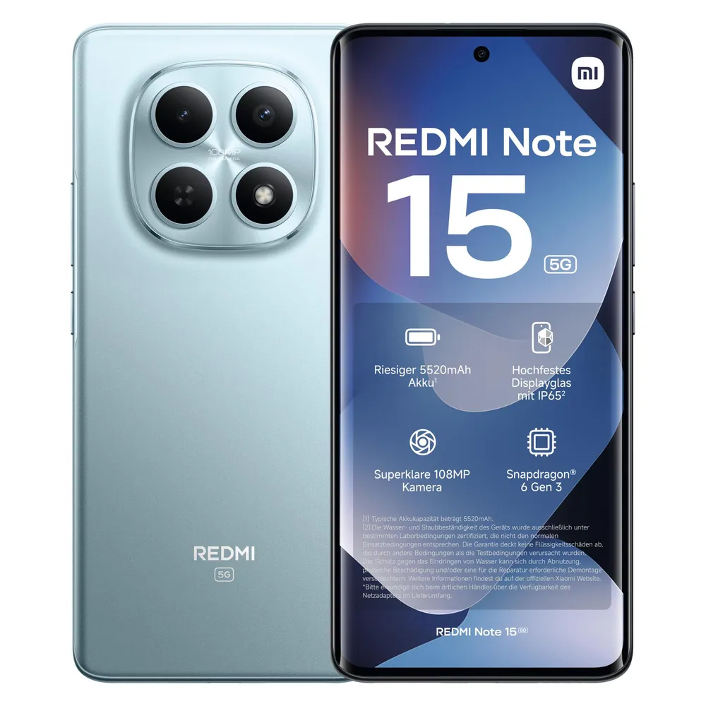Xiaomi REDMI Note 15 5G 8GB 256GB 6.77" Blau Glacier