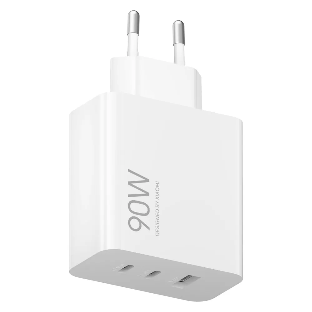 Netzteil Xiaomi 90W HyperCharge Power Adapter 3-Port GaN Weiß Schnellladung