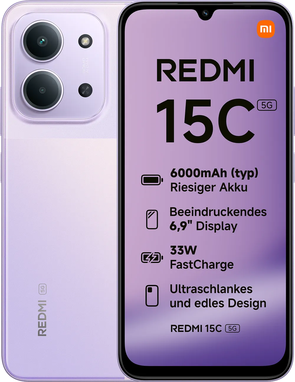 Redmi 15C 5G 4GB+128GB Dusk Purple Smartphone