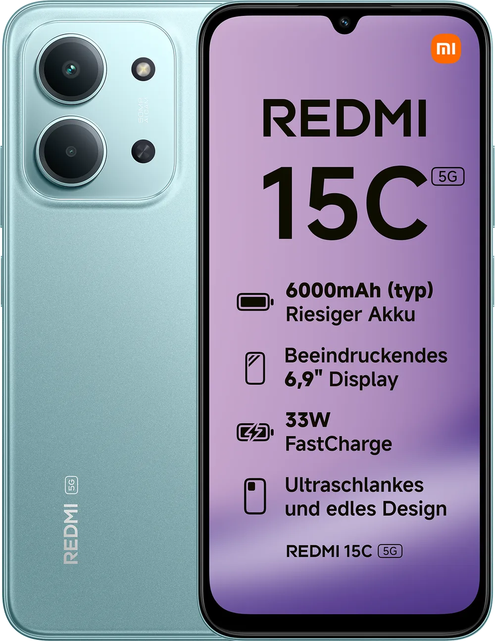 Redmi 15C 5G 4GB+128GB Mint Green Smartphone
