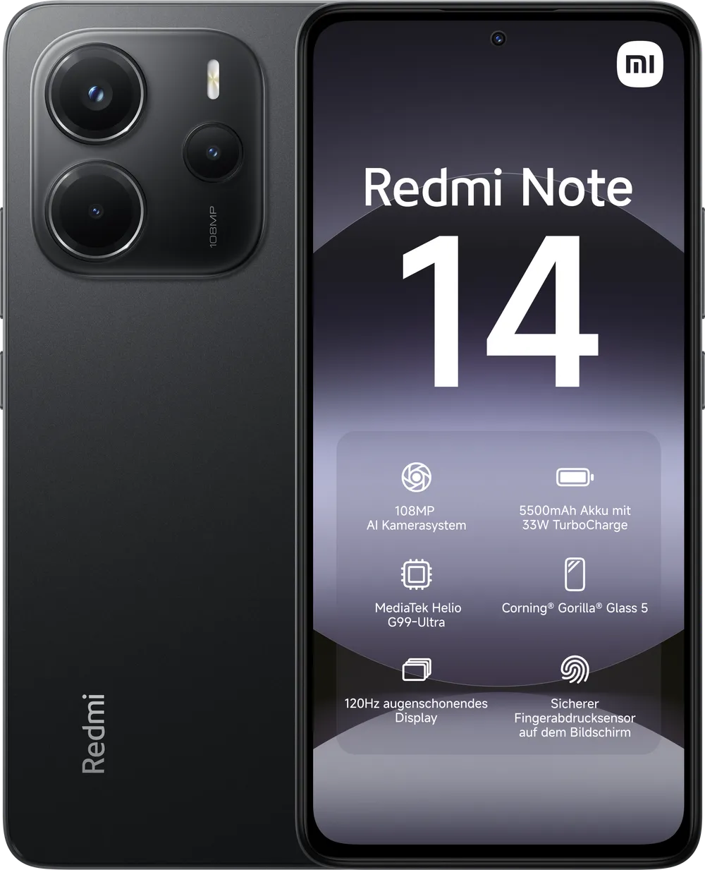 Redmi Note 14 4G 6GB + 128GB Midnight Black Smartphone