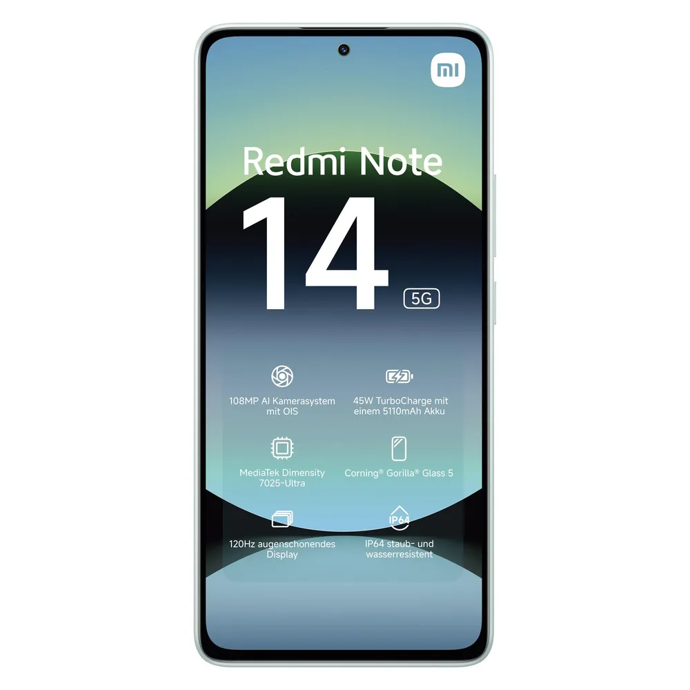 Redmi Note 14 5G 8GB + 256GB Coral Green Smartphone
