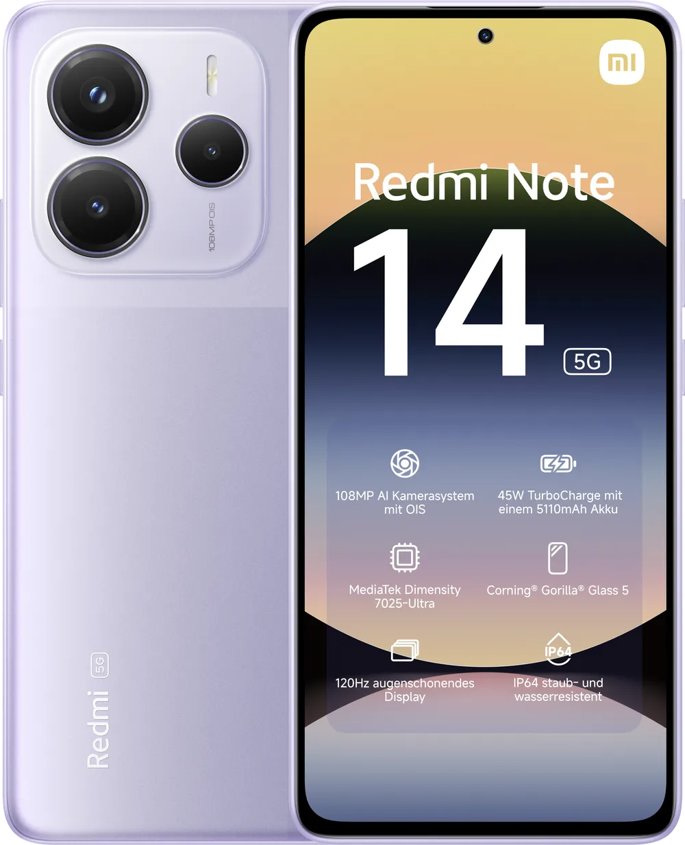 Redmi Note 14 5G 8GB + 256GB Lavender Purple Smartphone