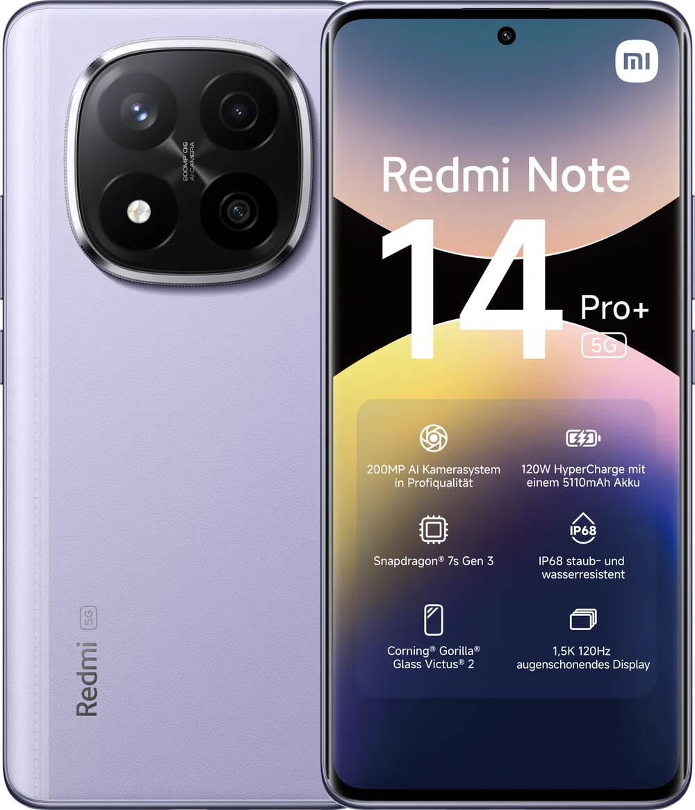 Redmi Note 14 Pro+ 5G 8GB + 256GB Lavender Purple Smartphone