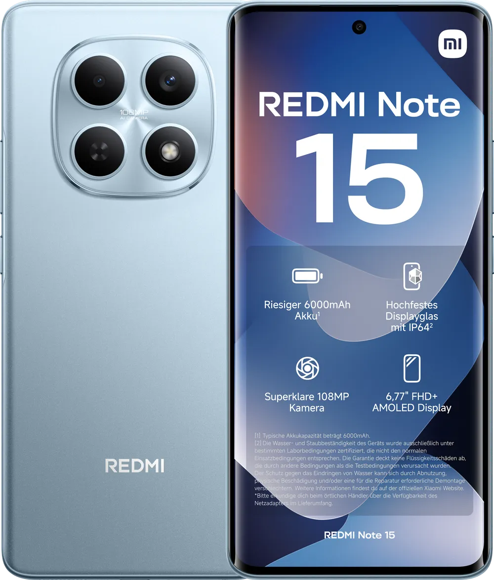 Redmi Note 15 4G 6GB + 128GB Glacier Blue Smartphone