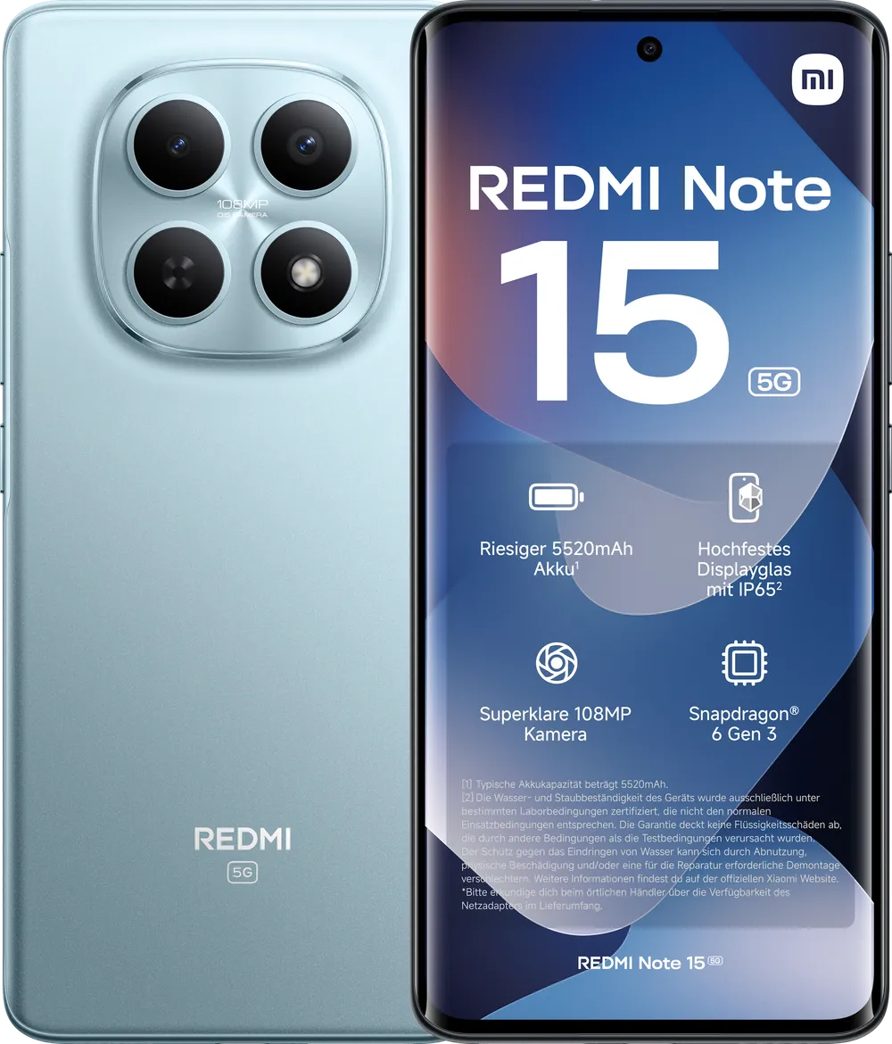 Redmi Note 15 5G 6GB + 128GB Glacier Blue Smartphone