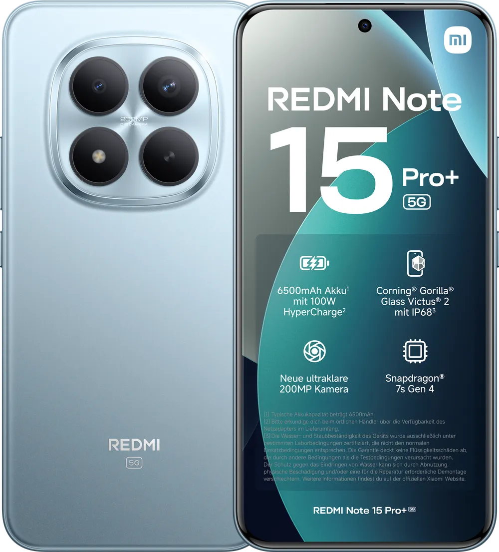 Redmi Note 15 Pro+ 5G 8GB + 256GB Glacier Blue Smartphone