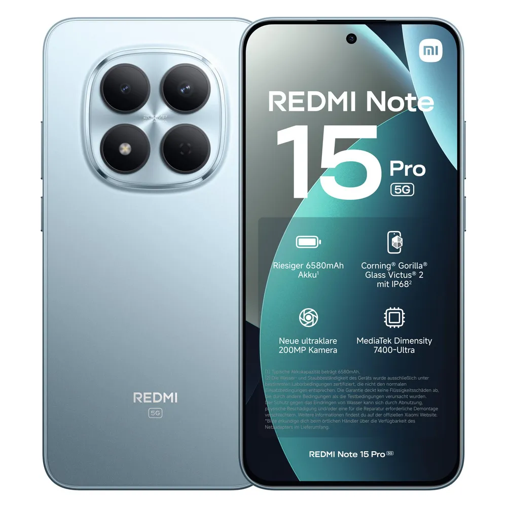 Redmi Note 15 Pro 5G 8GB + 256GB Glacier Blue Smartphone