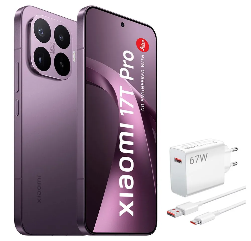 Xiaomi 17T Pro 12+512GB Smartphone & 67W HyperCharge Handy (50 MP Kamera)