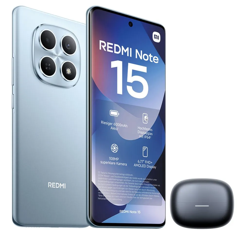 Xiaomi Redmi Note 15 4G 8+256GB Smartphone & Bluetooth Kopfhörer Handy (17 cm, 108 MP Kamera)