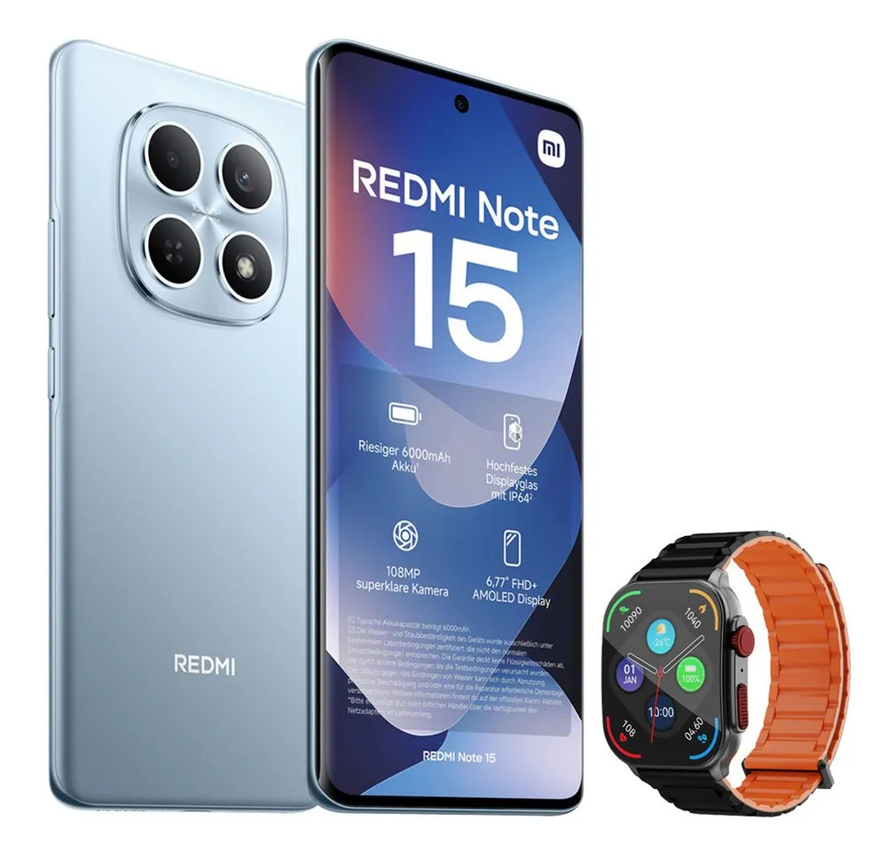 Xiaomi Redmi Note 15 4G 8+256GB Smartphone & Smartwatch Handy (17 cm, 108 MP Kamera)
