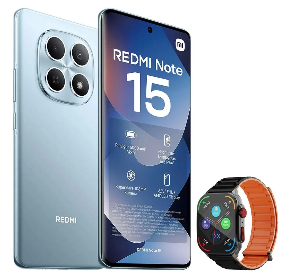 Xiaomi Redmi Note 15 5G 8+256GB Smartphone & Smartwatch Handy (108 MP Kamera)