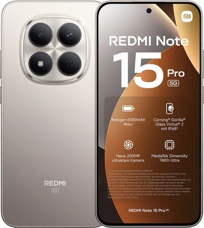 Xiaomi Redmi Note 15 Pro 5G 12+512GB Smartphone Handy (200 MP Kamera)