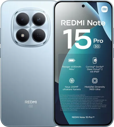 Xiaomi Redmi Note 15 Pro 5G 12+512GB Smartphone Handy (200 MP Kamera)