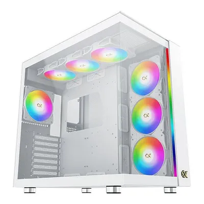 PC-Gehäuse Xigmatek EN41914 Aqua Ultra Weiß große Tower Glas ARGB Wasserkühlung