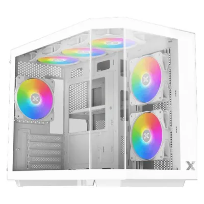 PC-Gehäuse Xigmatek Cubi M EN42805 Weiß Glas ARGB Mini Tower