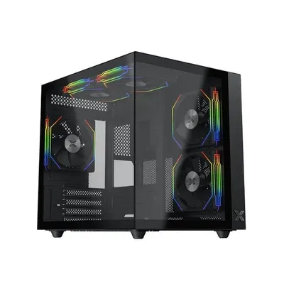 Gehäuse Xigmatek 90381 Aqua M Lite Mini Tower ARGB Glas Seitenteil