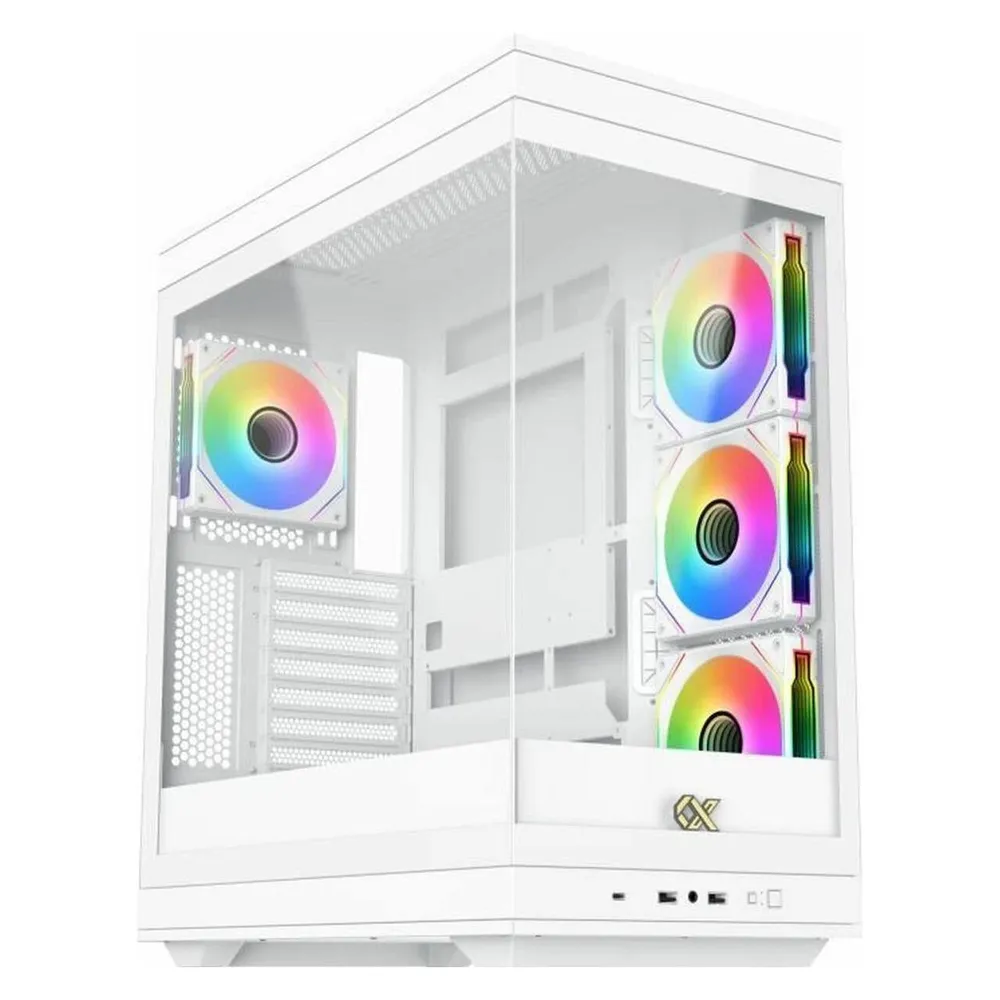 PC-Gehäuse Xigmatek META EN45073 Weiß ATX E-ATX Tempered Glass 4x ARGB Lüfter