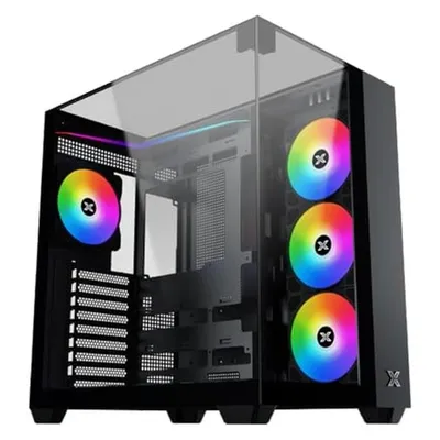 PC-Gehäuse Xigmatek Aqua V EN45806 Schwarz Glas Seitenteil ARGB EATX