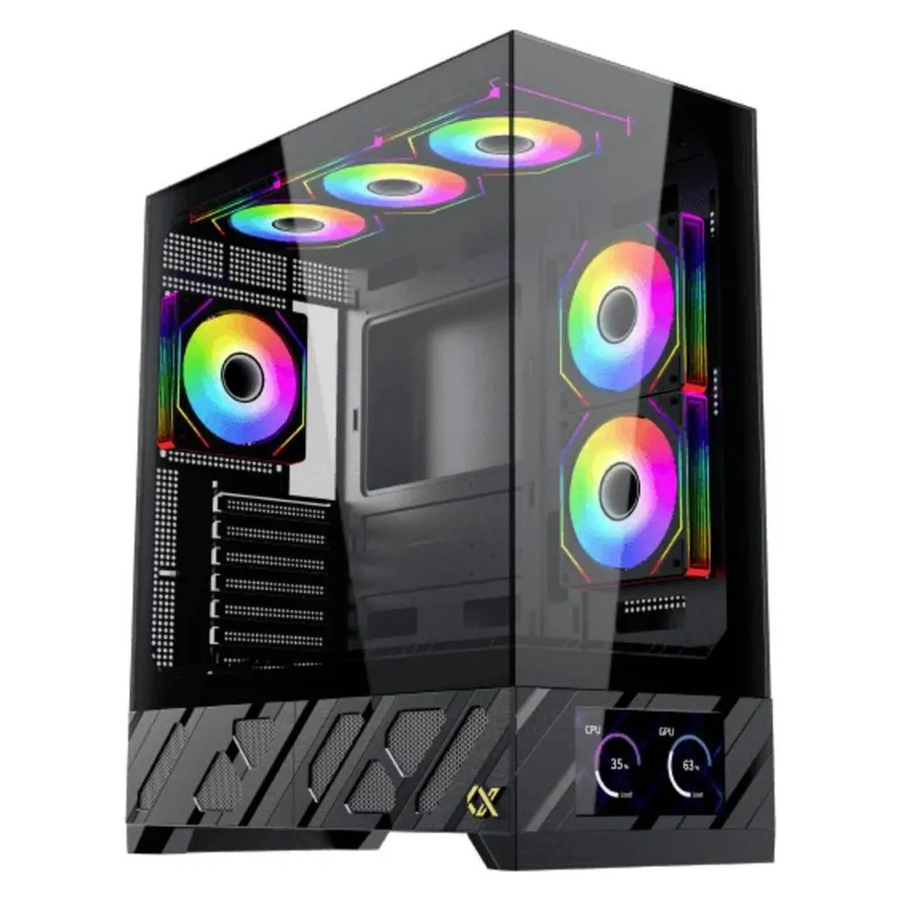 PC-Gehäuse Xigmatek Alphard Pro EN48227 Schwarz Glas LCD ARGB EATX