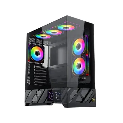 PC-Gehäuse Xigmatek Alphard Pro EN48227 Schwarz Glas LCD ARGB EATX
