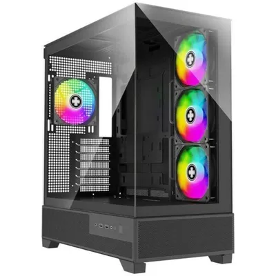 PC-Gehäuse Xilence Flare X909 ATX Mid-Tower mit Fenster und ARGB-Beleuchtung
