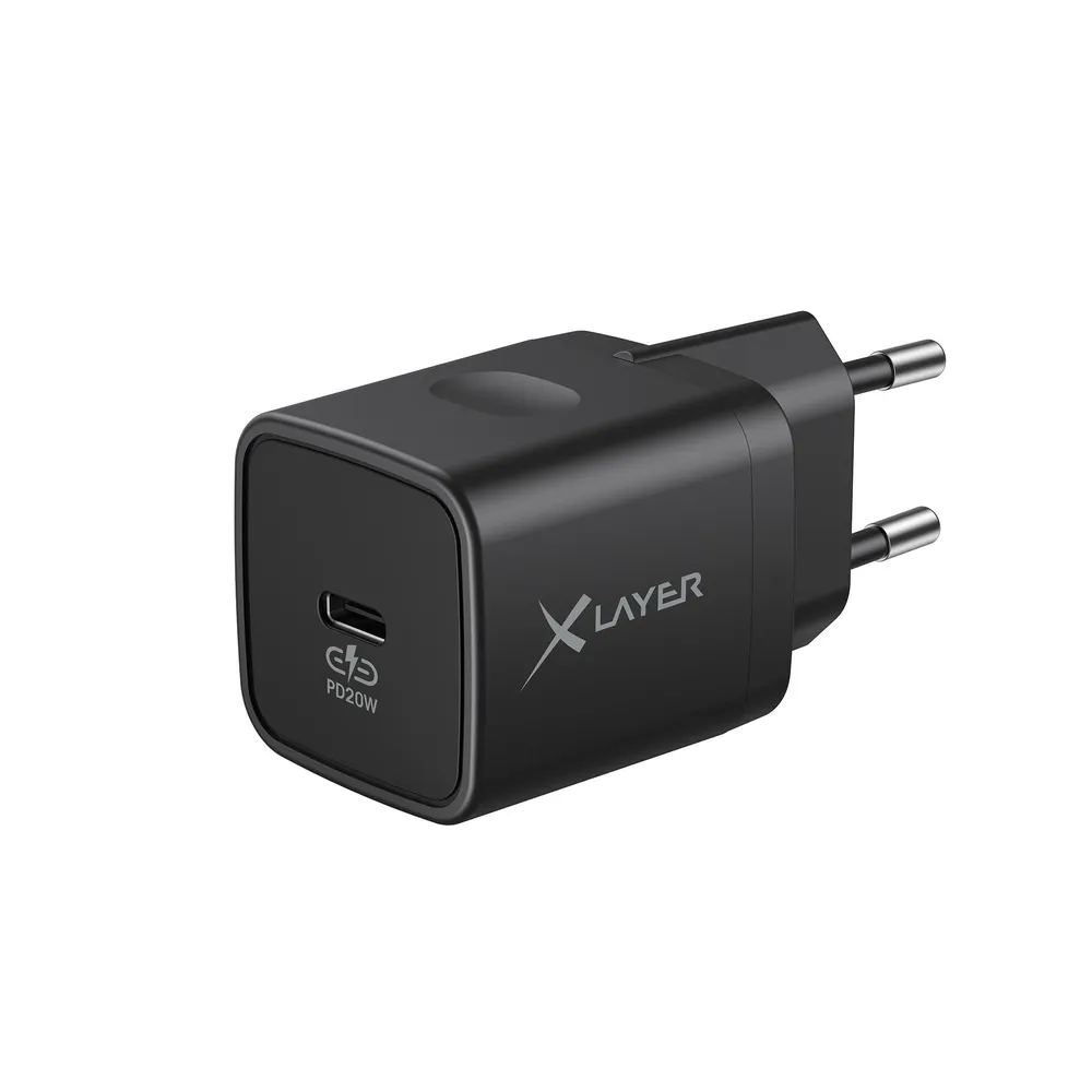 Ladegerät Single USB Typ C PD 20W Schwarz