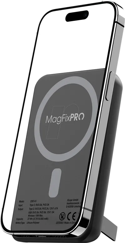 MagFix Pro 2-in-1 Powerbank 10.000 mAh, Schwarz