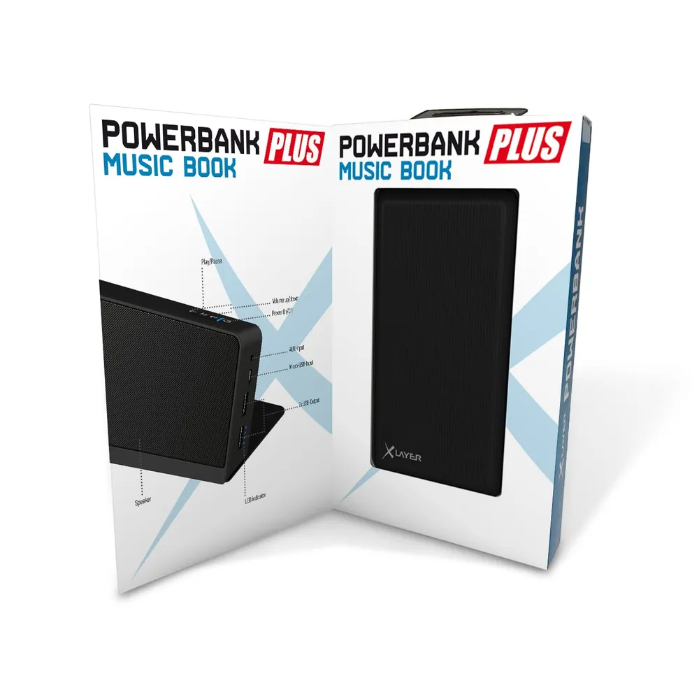 Powerbank PLUS Music Book 5000mAh schwarz