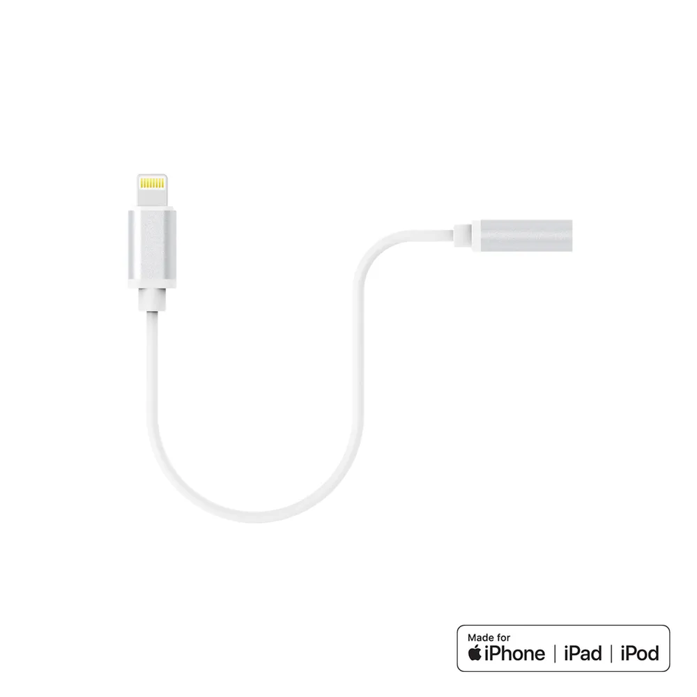 PREMIUM Adapter Lightning auf 3,5 mm AUX MFI-zertifiziert, weiß (214355