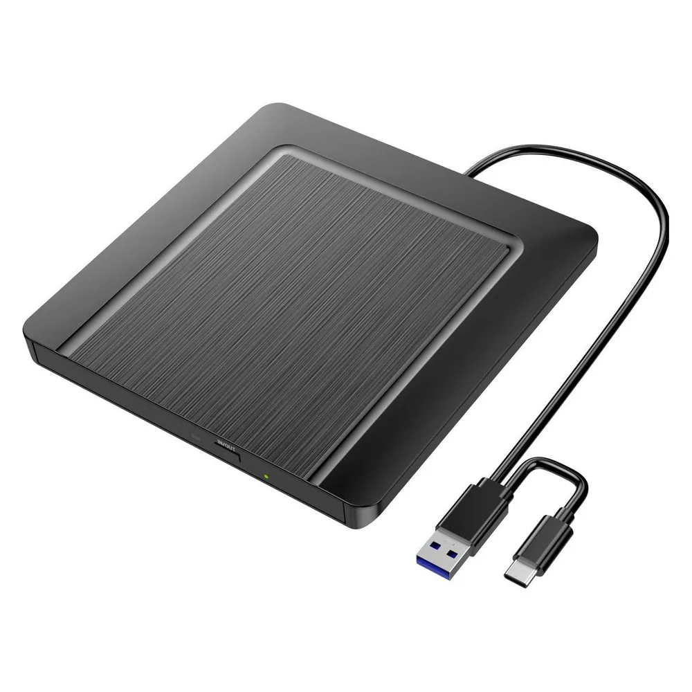 Externer DVD-Brenner Xlyne USB 2.0 und USB-C Schwarz
